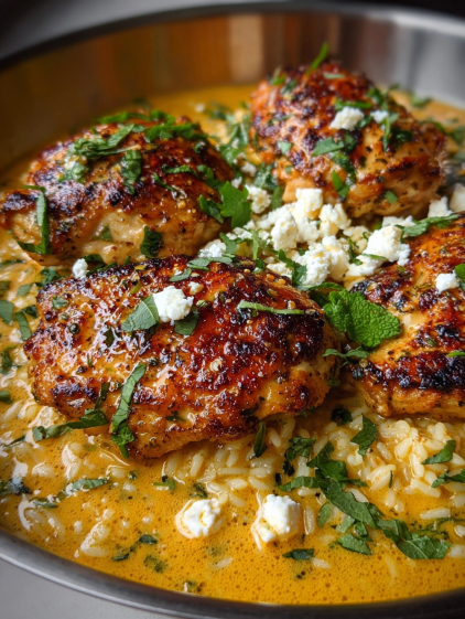 A bowl of food with chicken and rice.