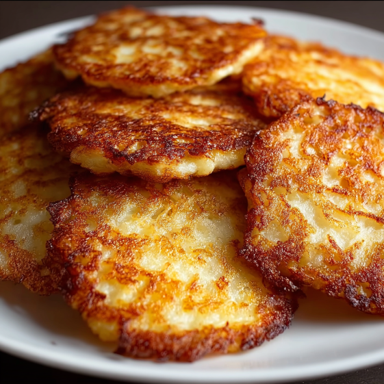 A plate of German potato pancakes.