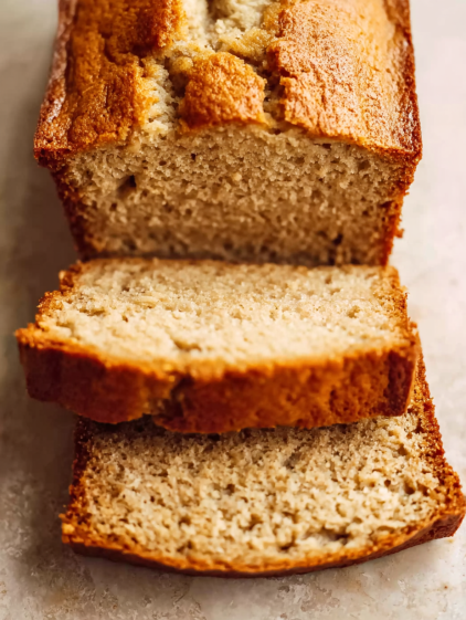 A slice of banana cinnamon maple cake.