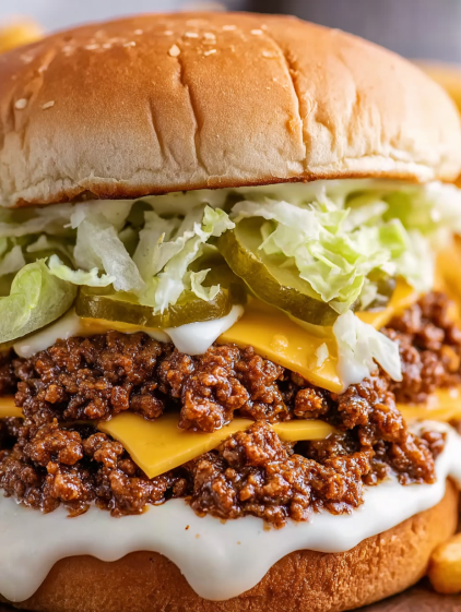 A close up of a chili cheese burger.