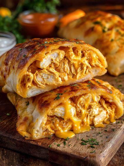 A slice of buffalo chicken bake casserole.