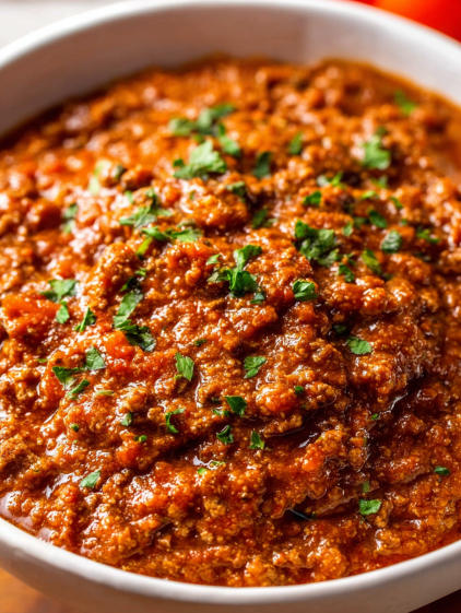 A close up of a crock pot with a taco meat mixture.