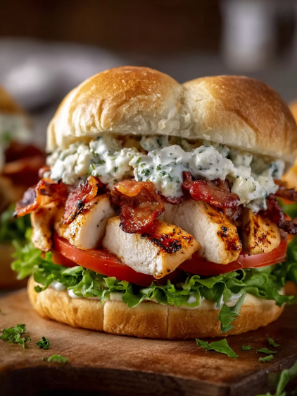 A sandwich with bacon, lettuce, tomato, and mayonnaise.