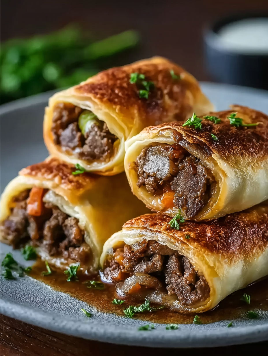 A plate of meat filled with meat and vegetables.
