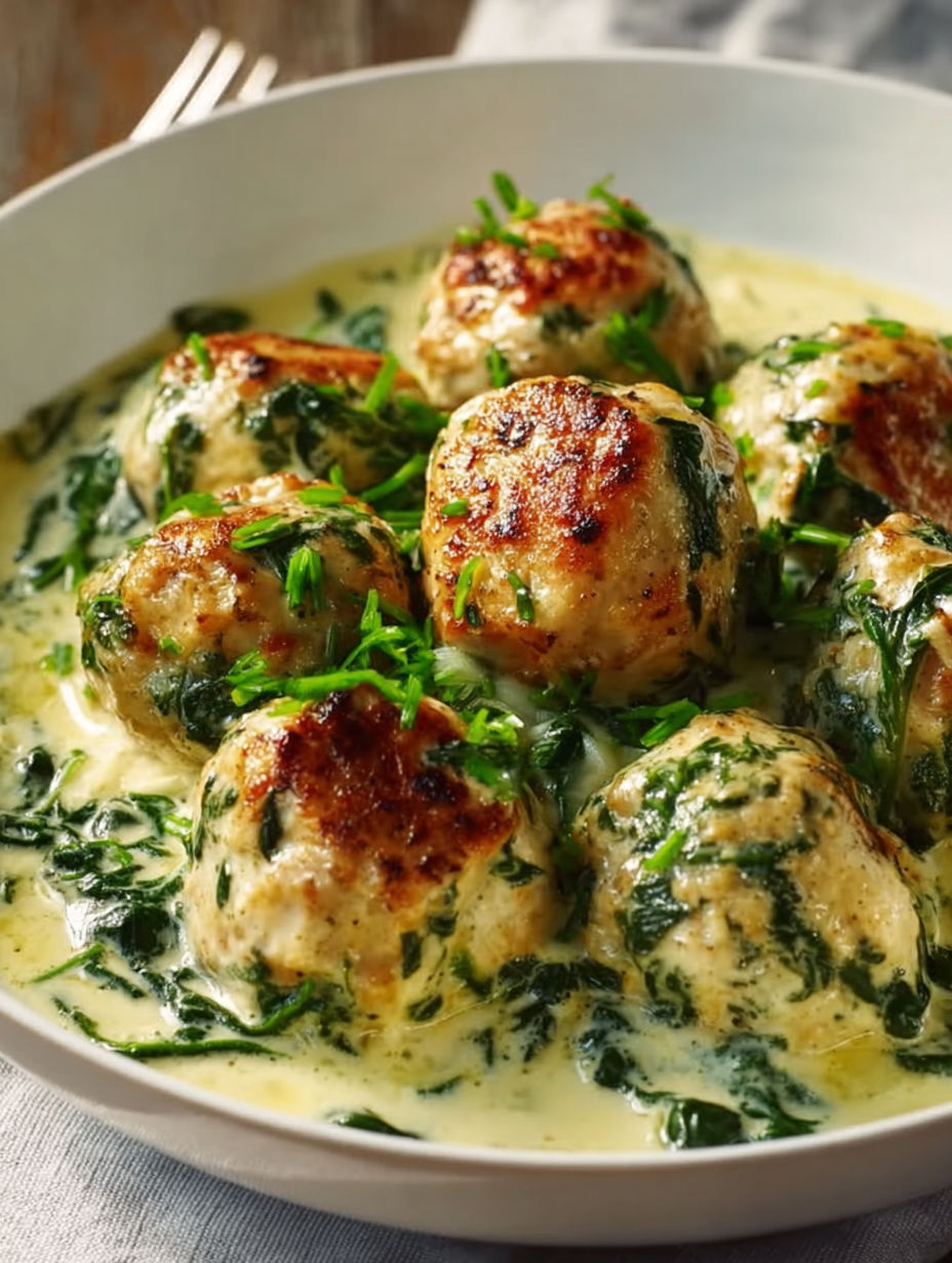A bowl of food with a green sauce.