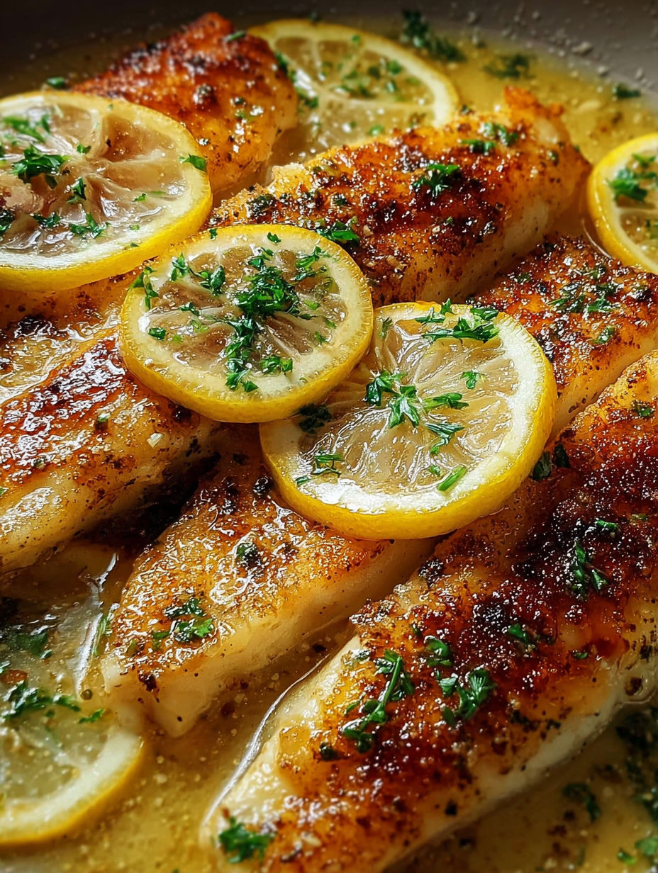 A zesty lemon butter fish fillet.
