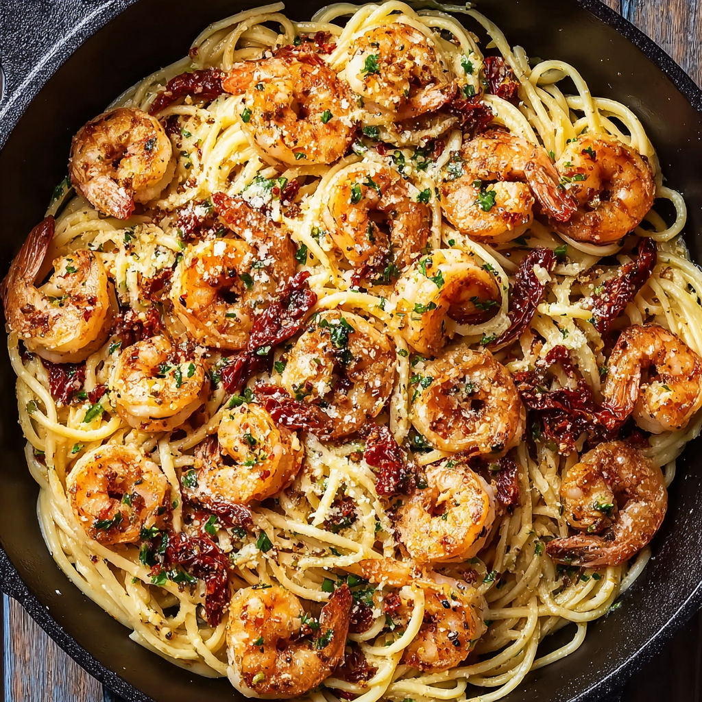 A delicious Cajun Shrimp Pasta Delight.