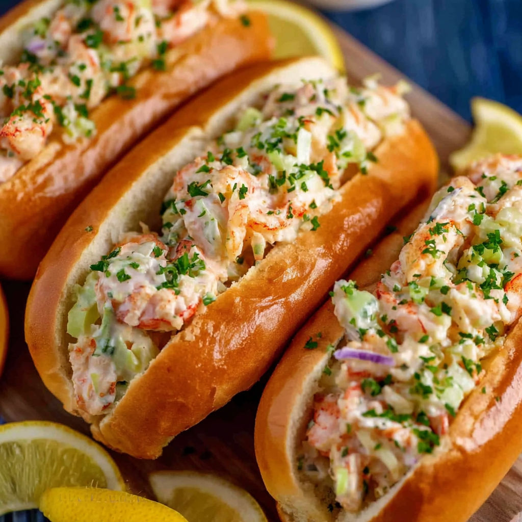 A plate of shrimp rolls with lemon wedges on the side.