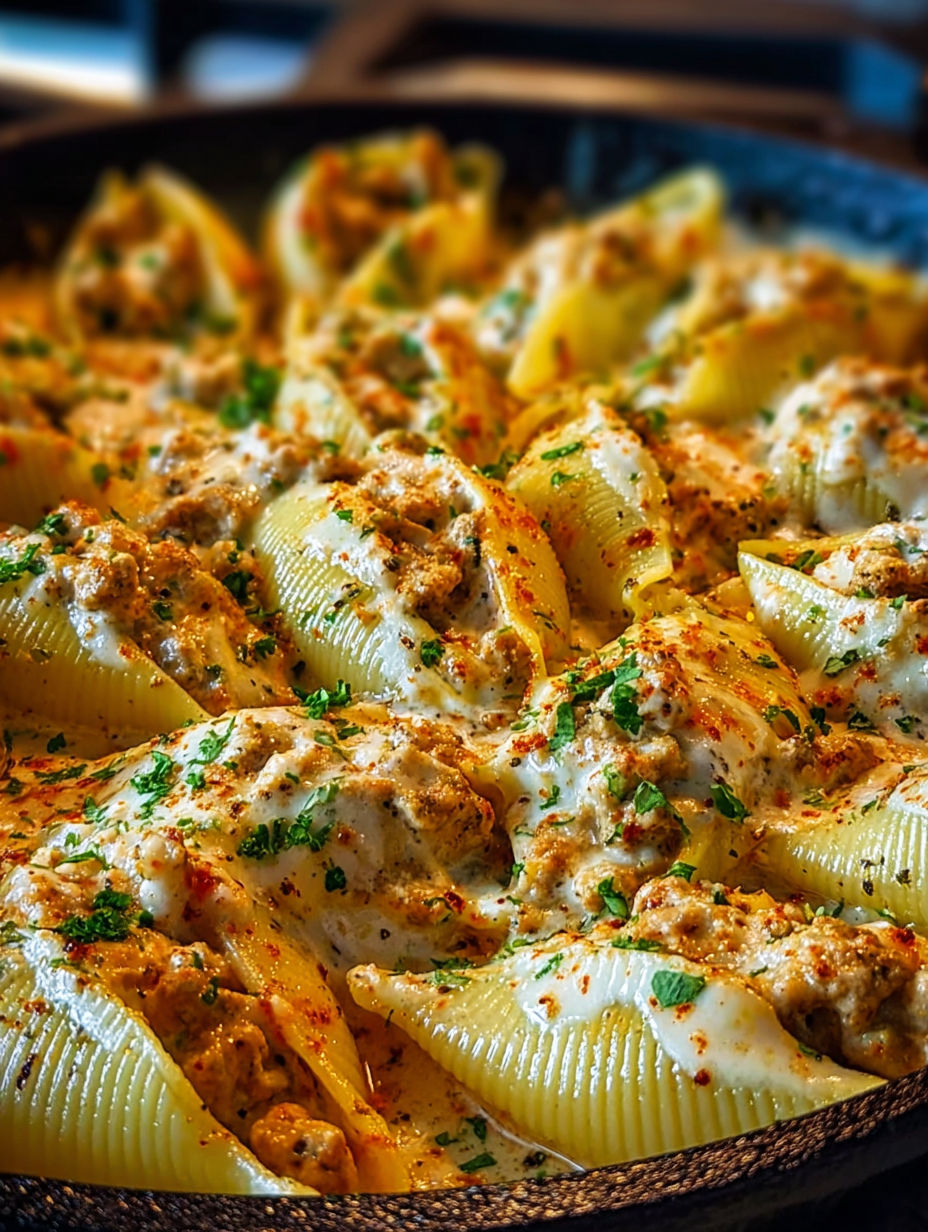 A plate of food with pasta and meat.