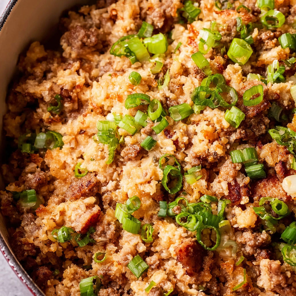 A bowl of old-fashioned dirty rice.