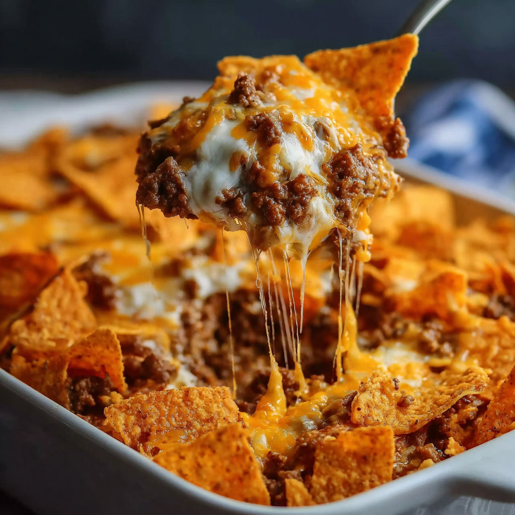 A fork is in the process of eating a piece of food.