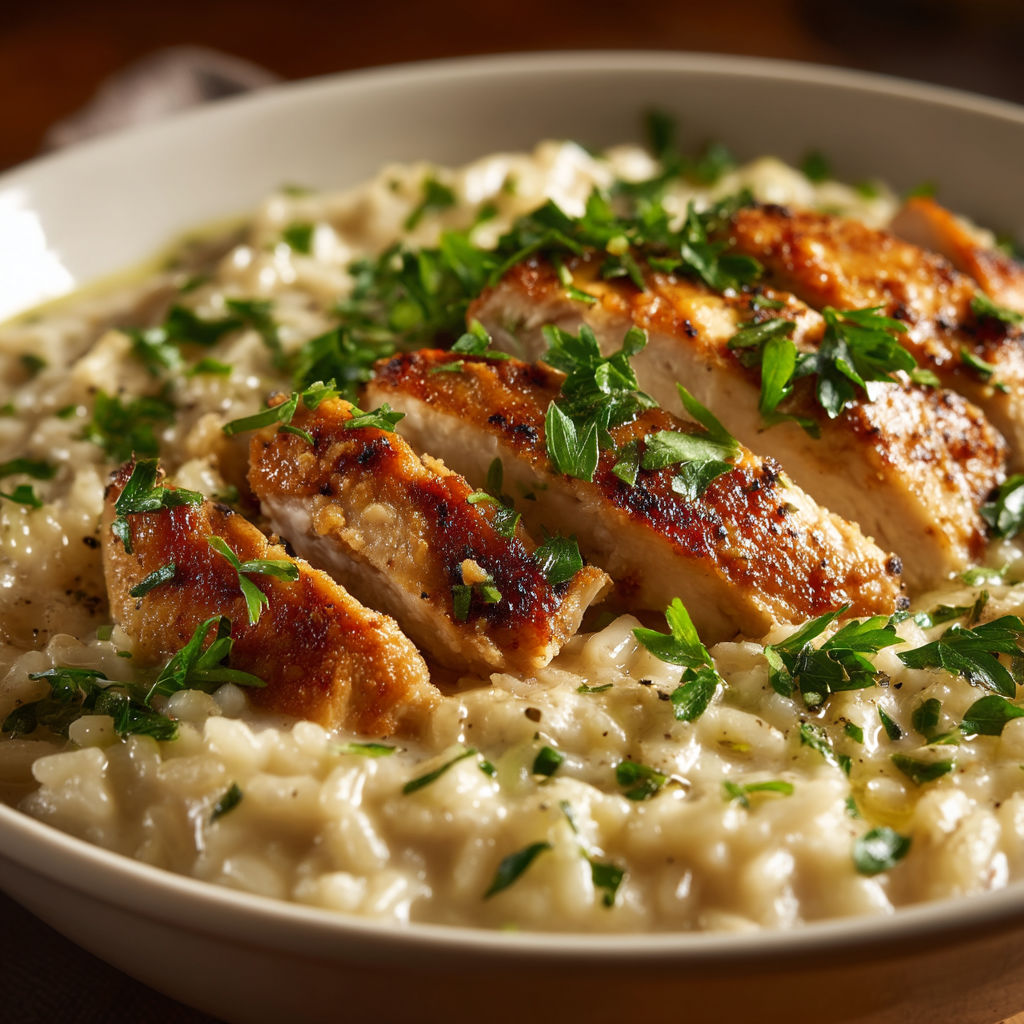 A bowl of chicken and rice.