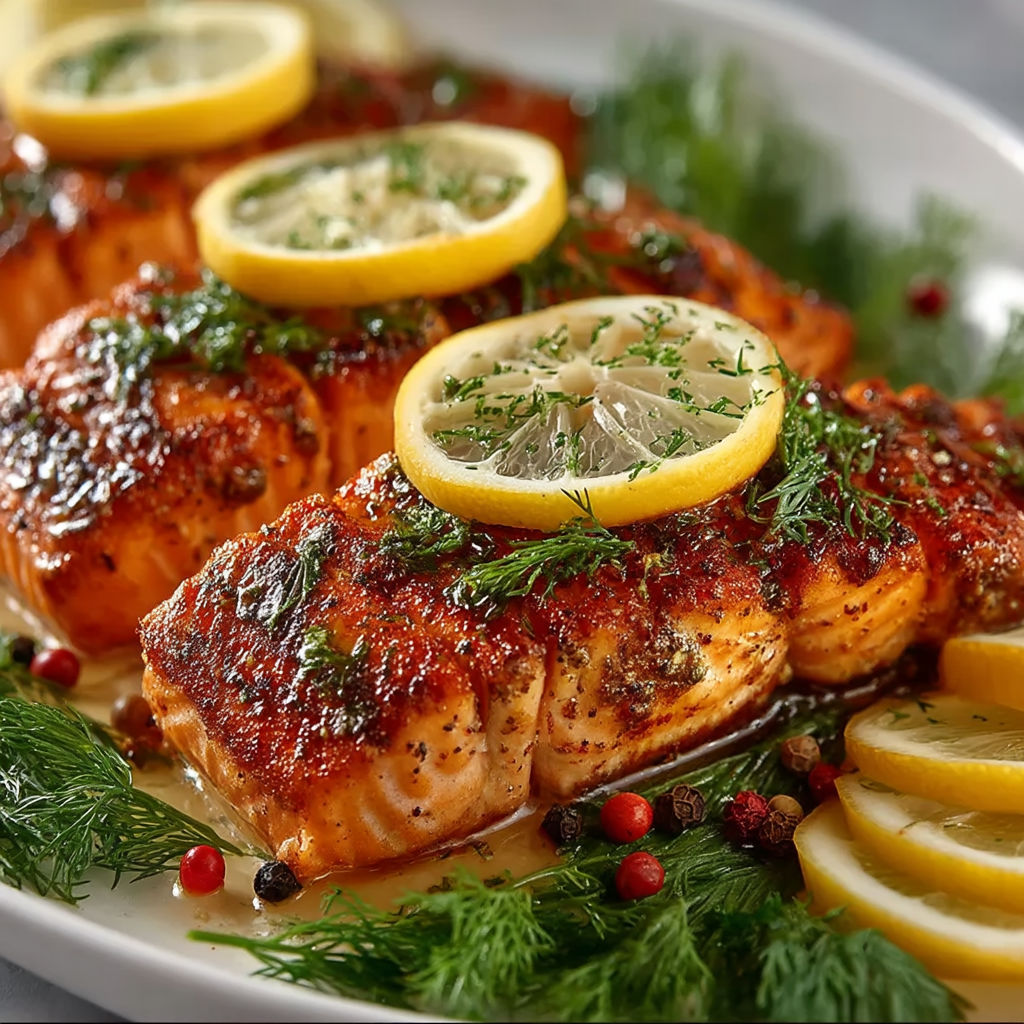 Sous Vide Salmon with Lemon and Herbs.
