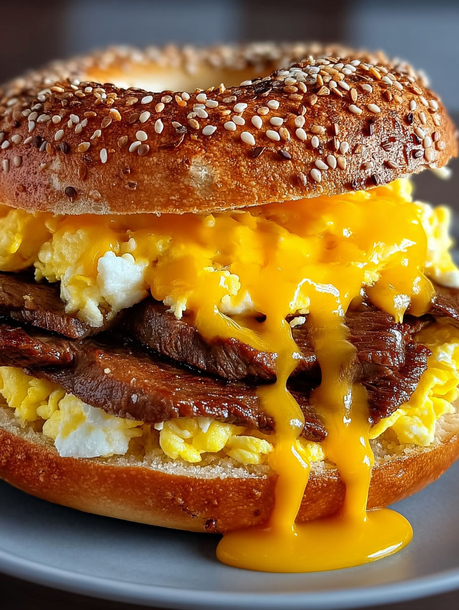 A McDonald's Steak, Egg & Cheese Copycat sandwich.