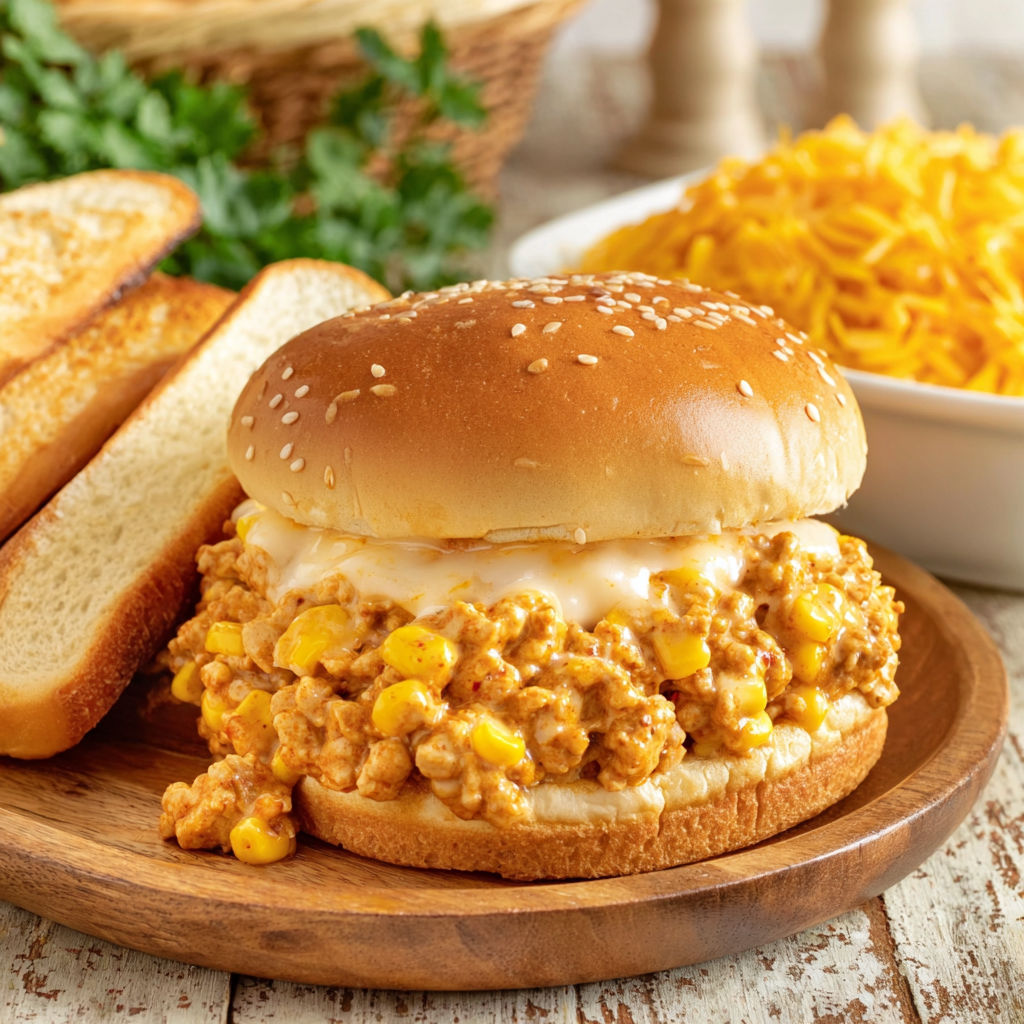 A plate of Cajun Chicken Sloppy Joes.