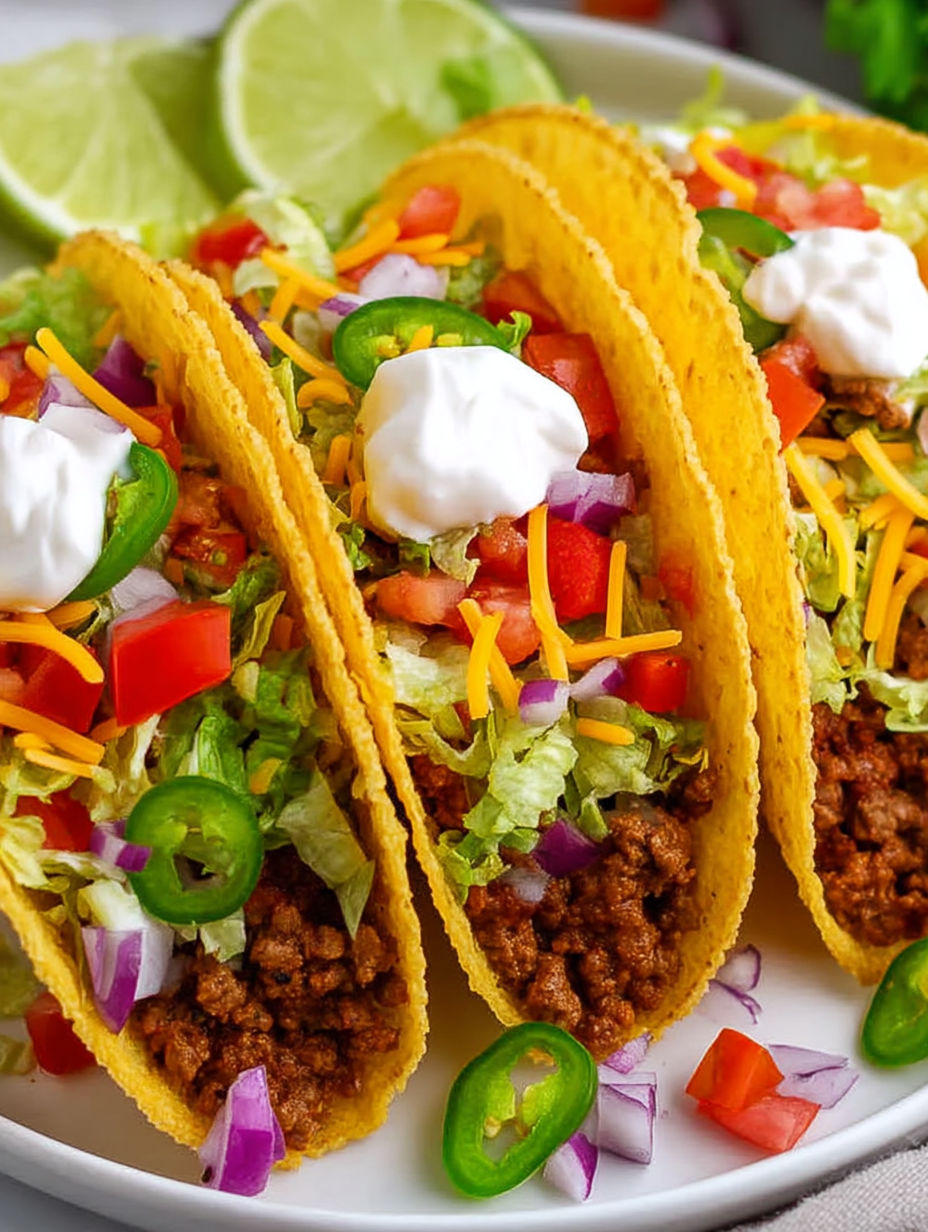 A plate of tacos with meat in a crockpot.