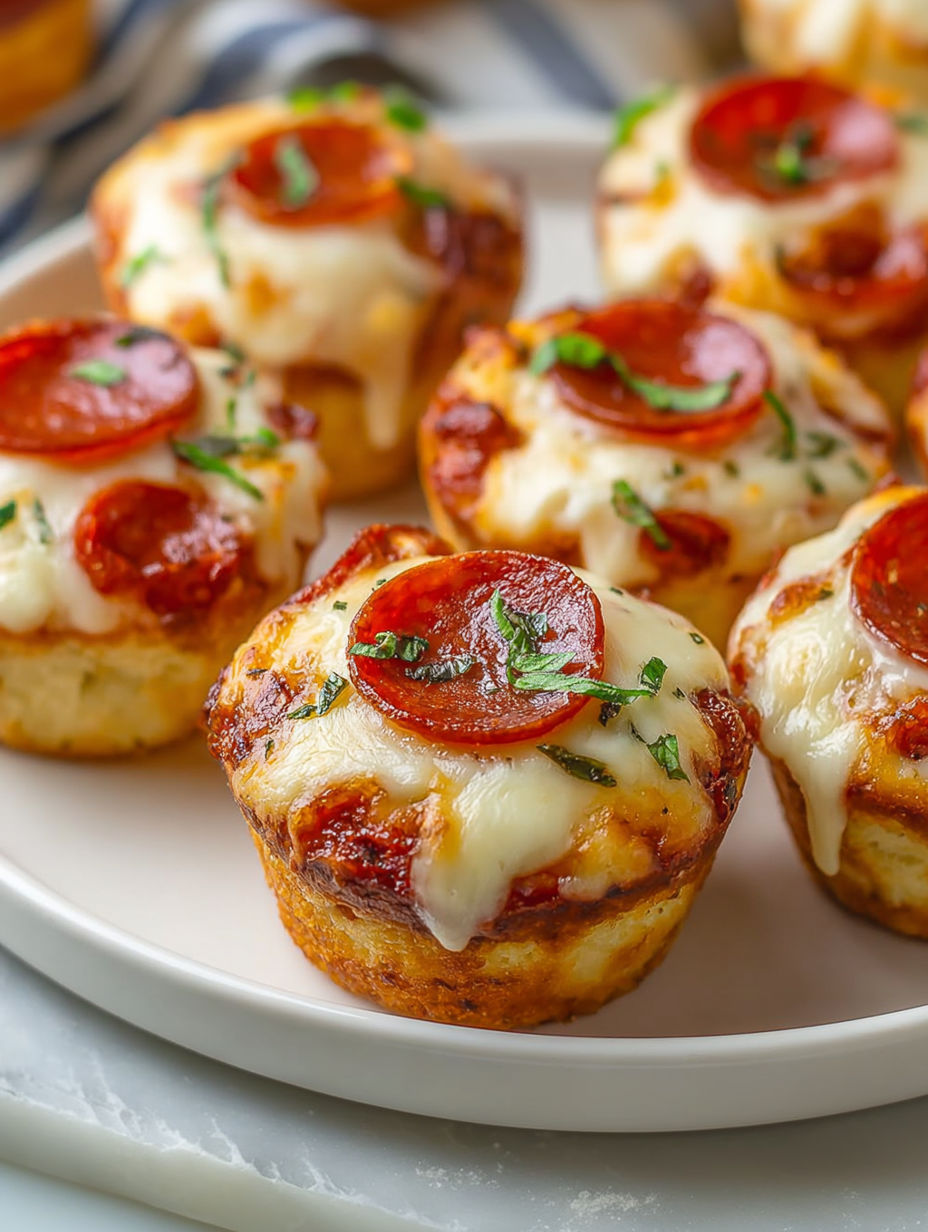 A plate of pepperoni muffins.