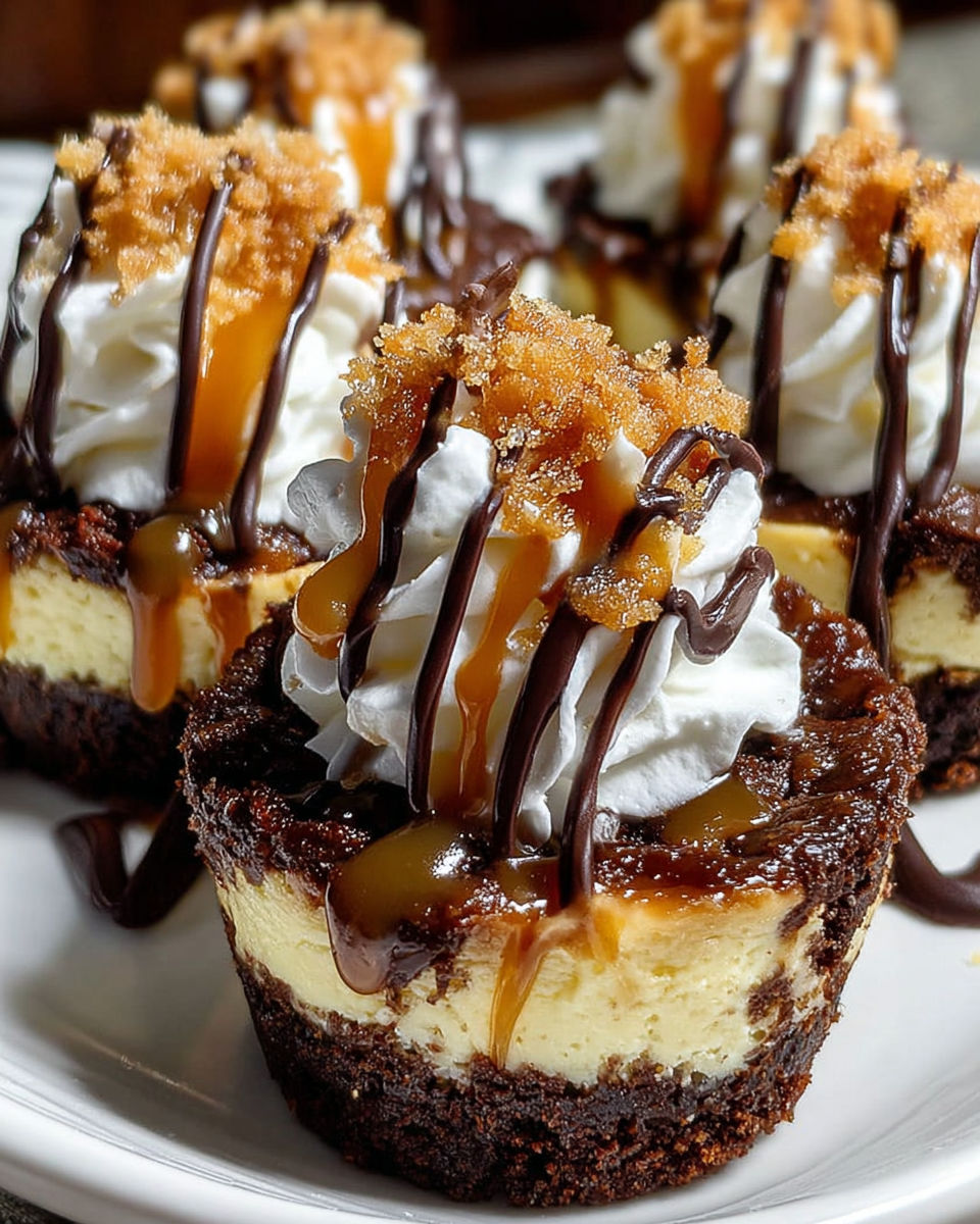 A dessert with a chocolate sauce and whipped cream.