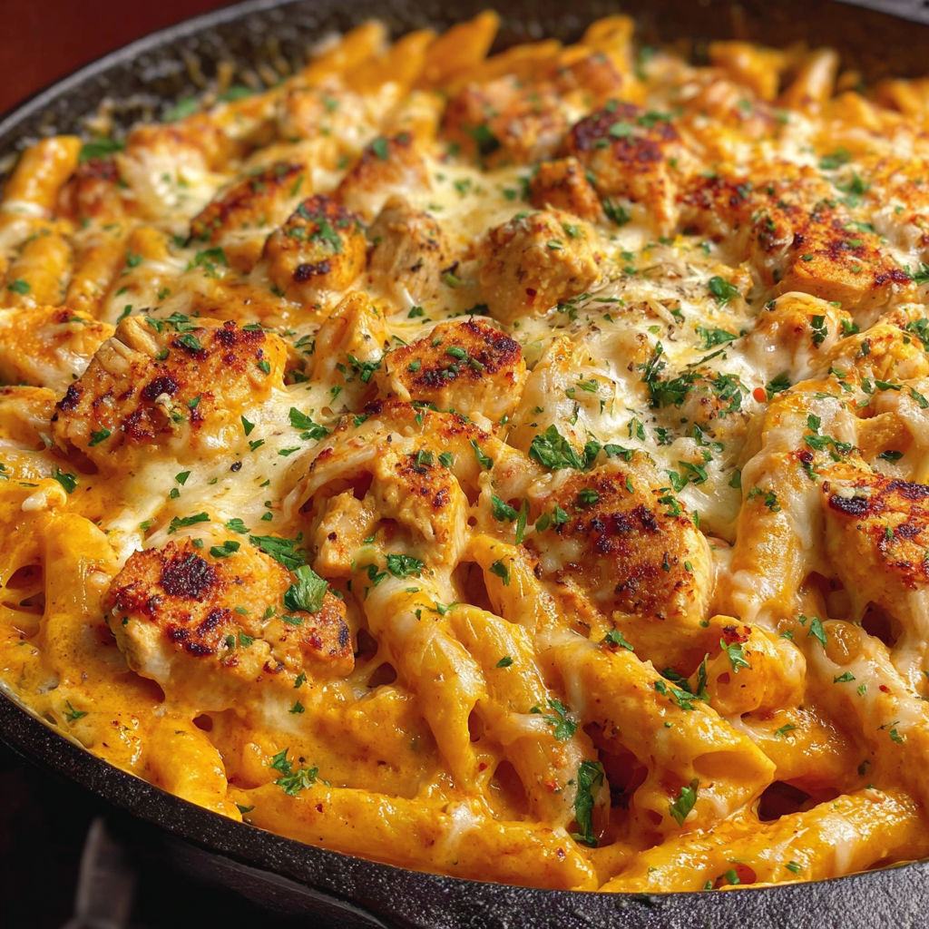 A delicious cheesy skillet creamy dream.