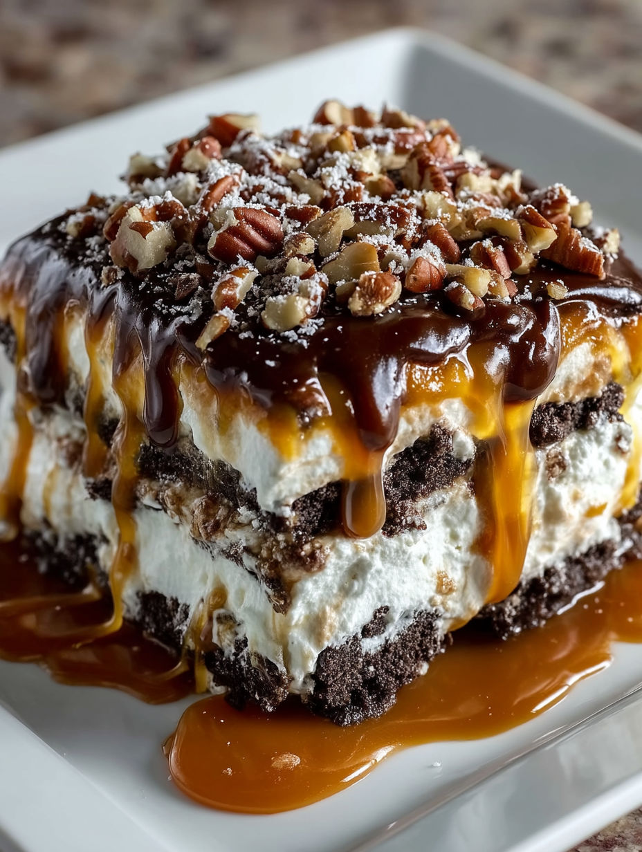 A close up of a delicious dessert.