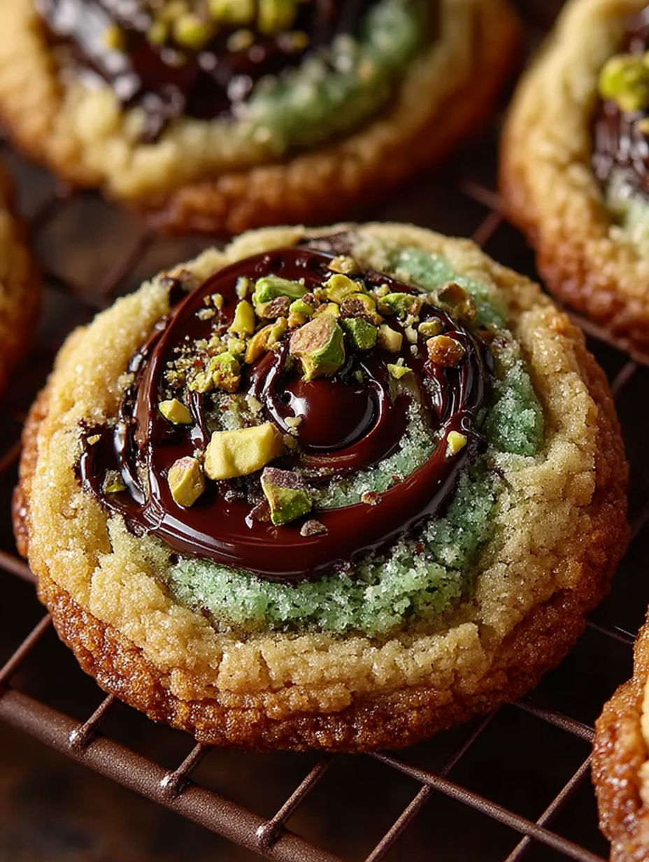 A cookie with chocolate and almonds.