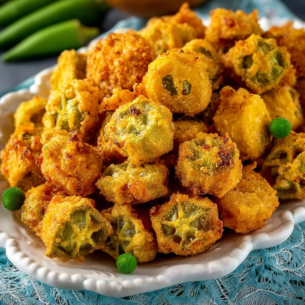A plate of fried okra.