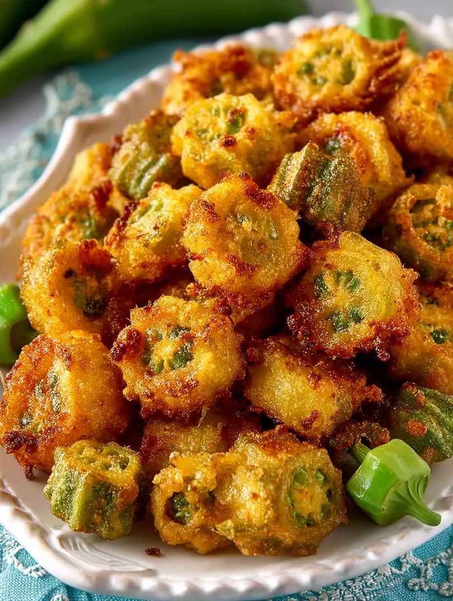 A plate of fried okra.