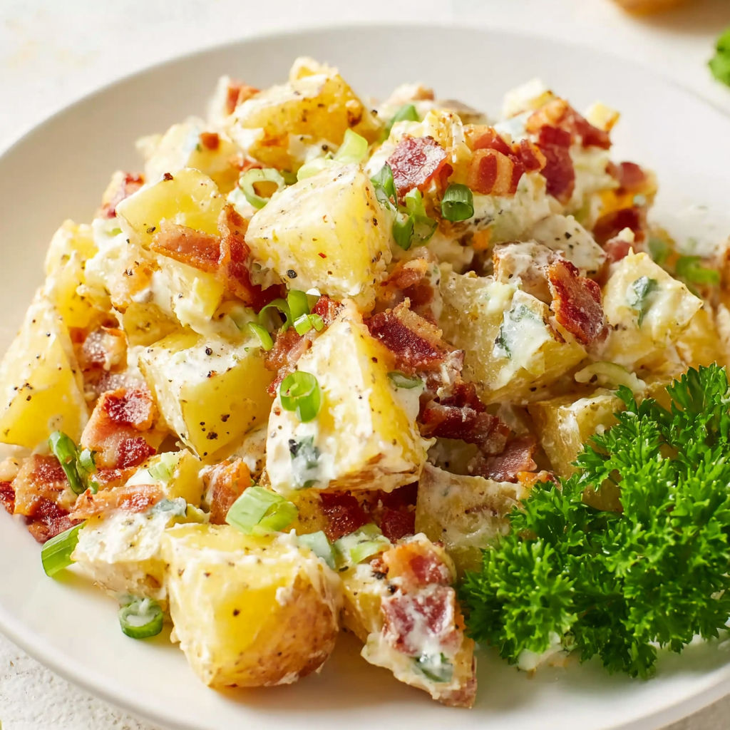 A plate of Mississippi Mud Potatoes.
