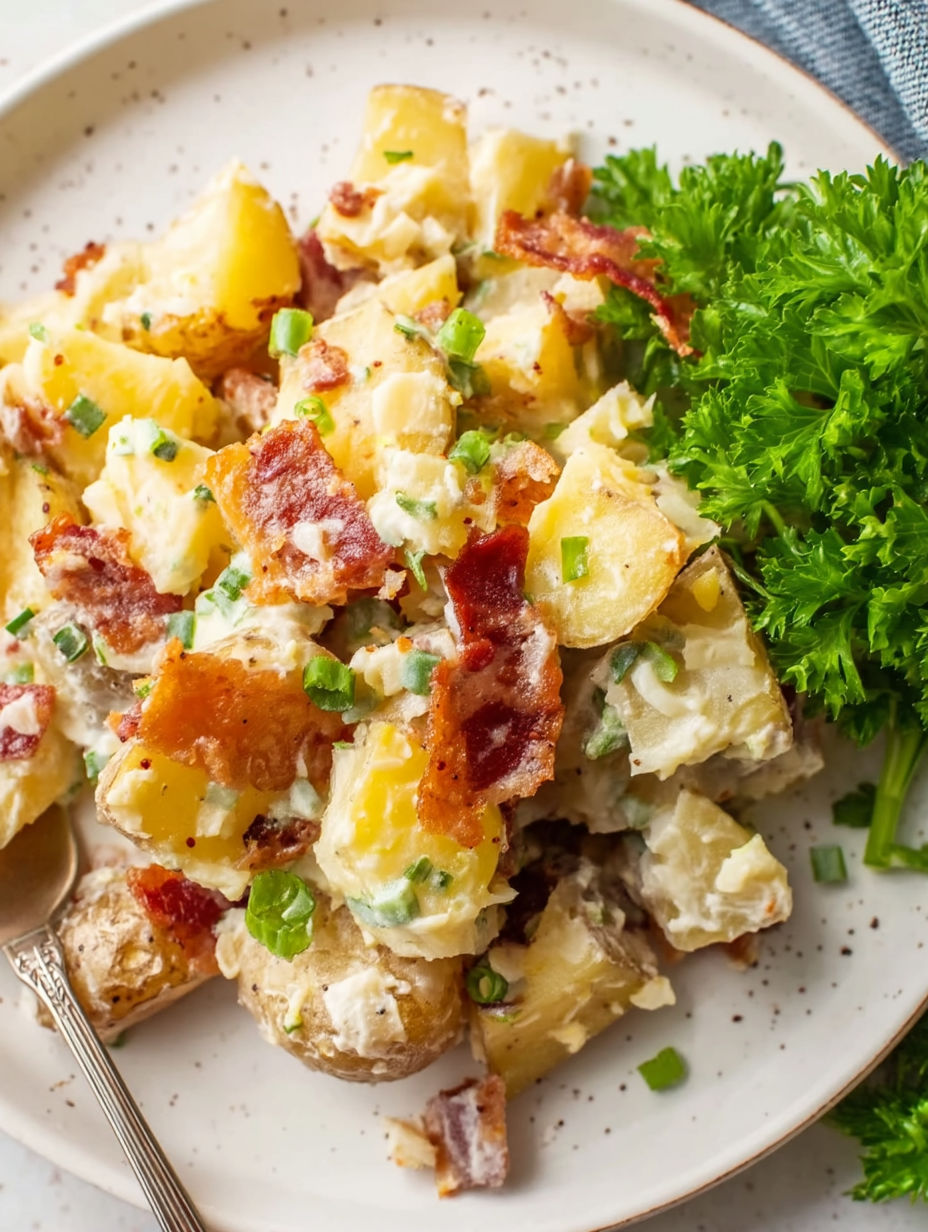 A plate of Mississippi Mud Potatoes.