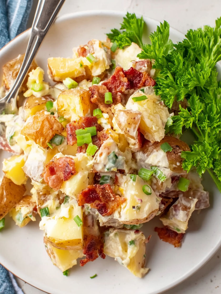 A plate of Mississippi Mud Potatoes.