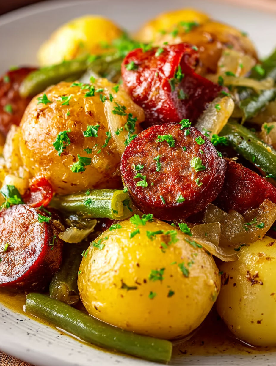 A plate of food with potatoes and onions.