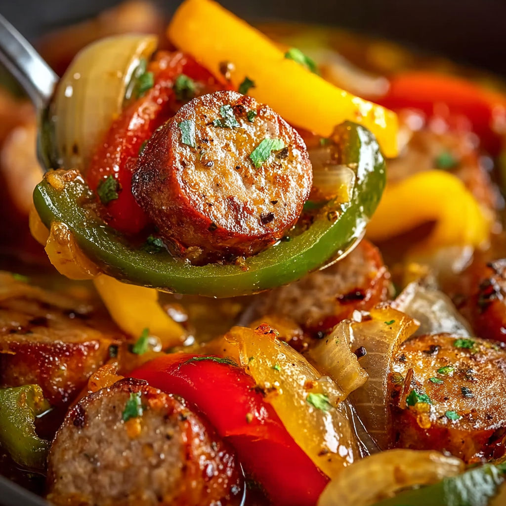 A close up of a sausage in a crock pot.