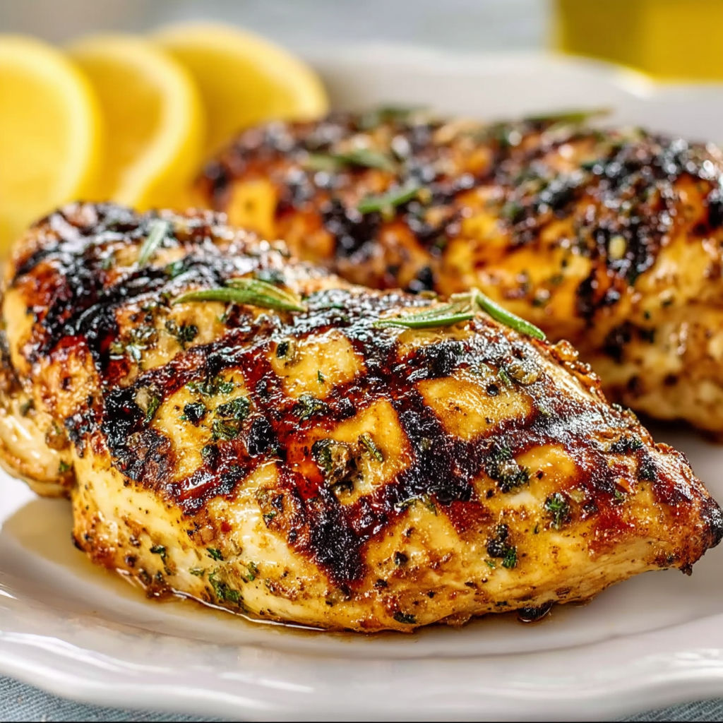 Grilled Italian Lemon Garlic Chicken.
