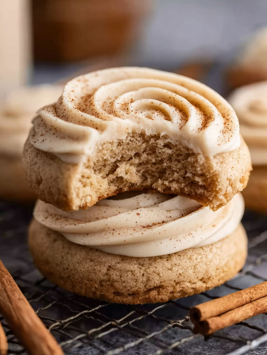 A cookie with a bite taken out of it.