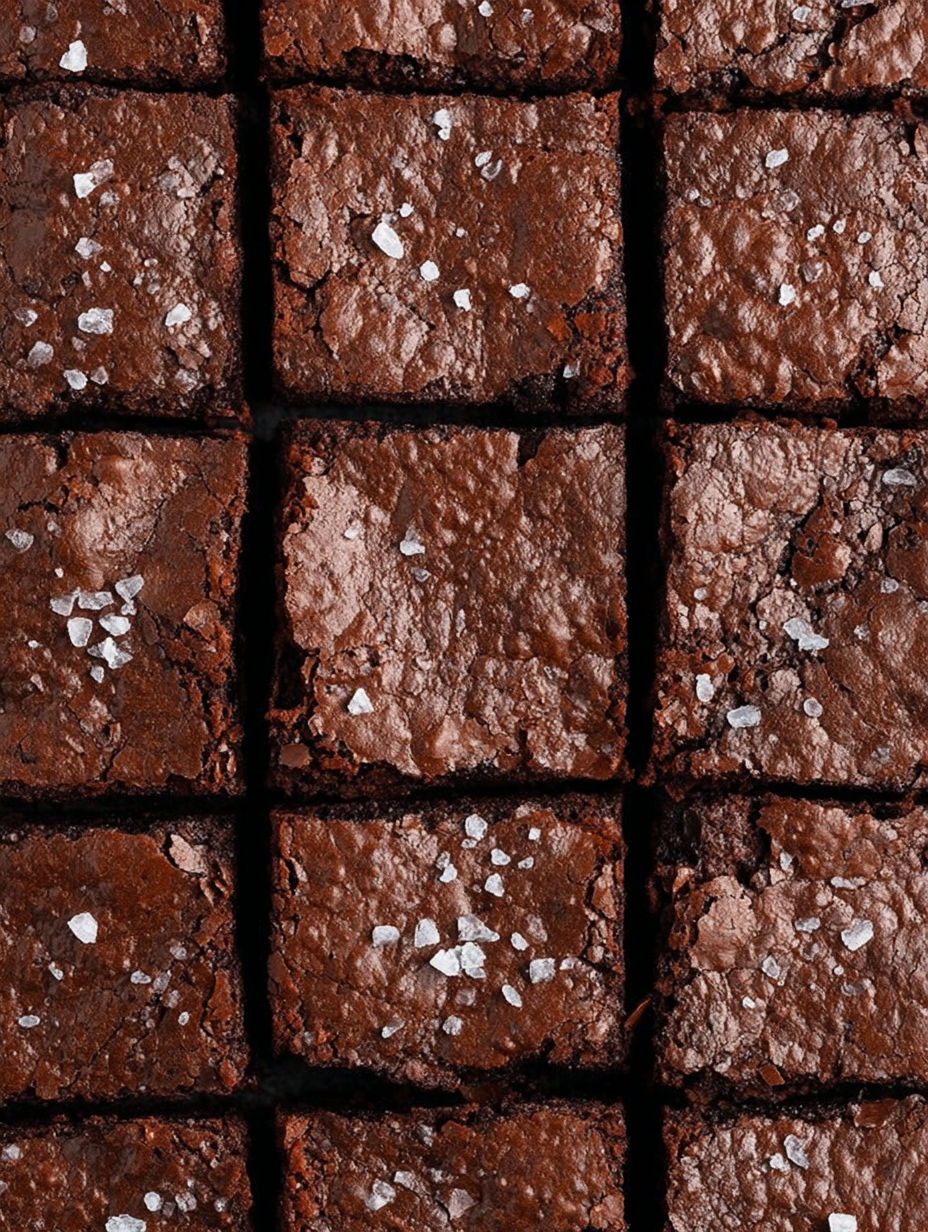 A close up of a brownie with white sprinkles.