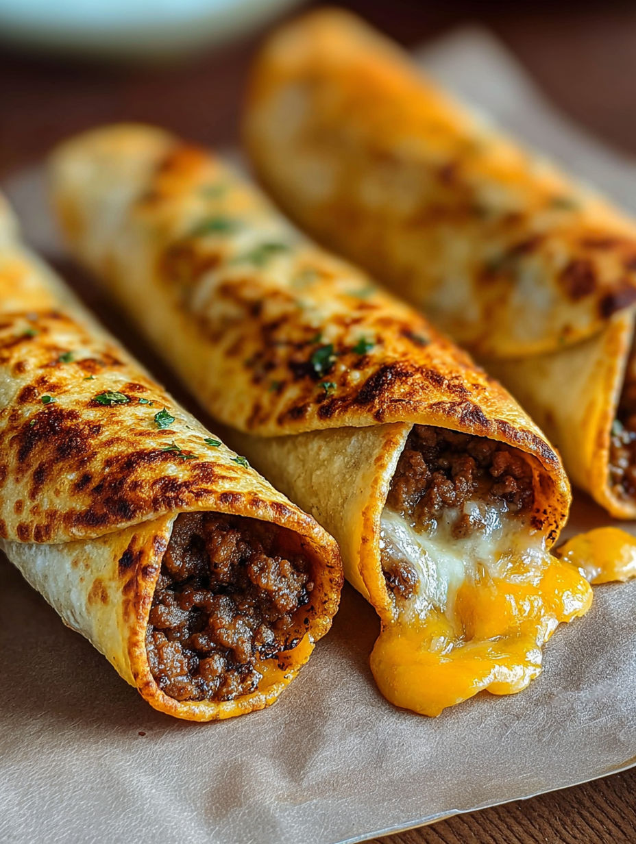 Garlic butter beef rollups on a table.