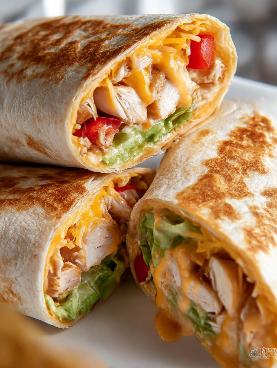 A Chipotle Ranch Chicken Burrito is shown on a plate.