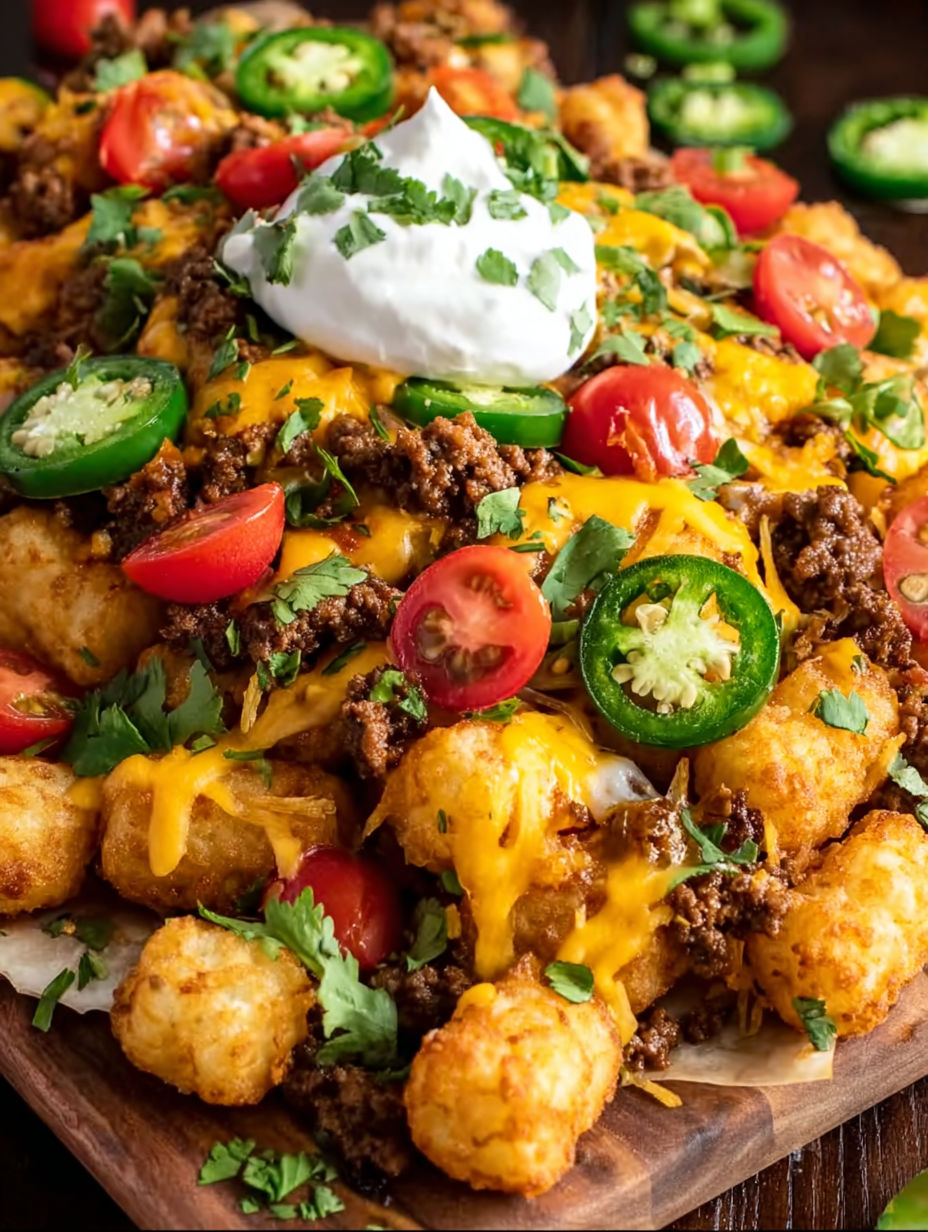 A plate of nachos with cheese and jalapenos.