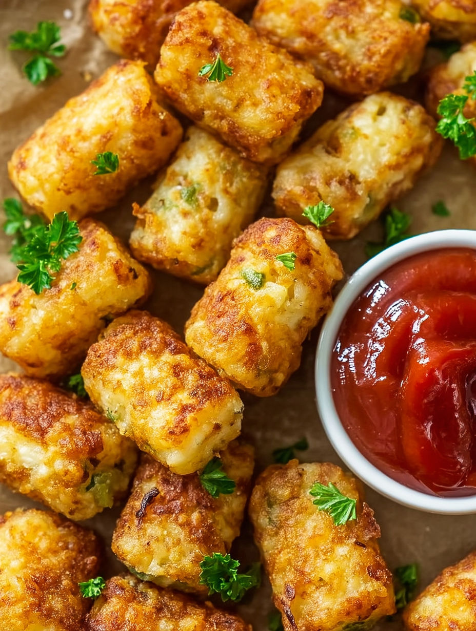 A bowl of crispy golden tater tots.