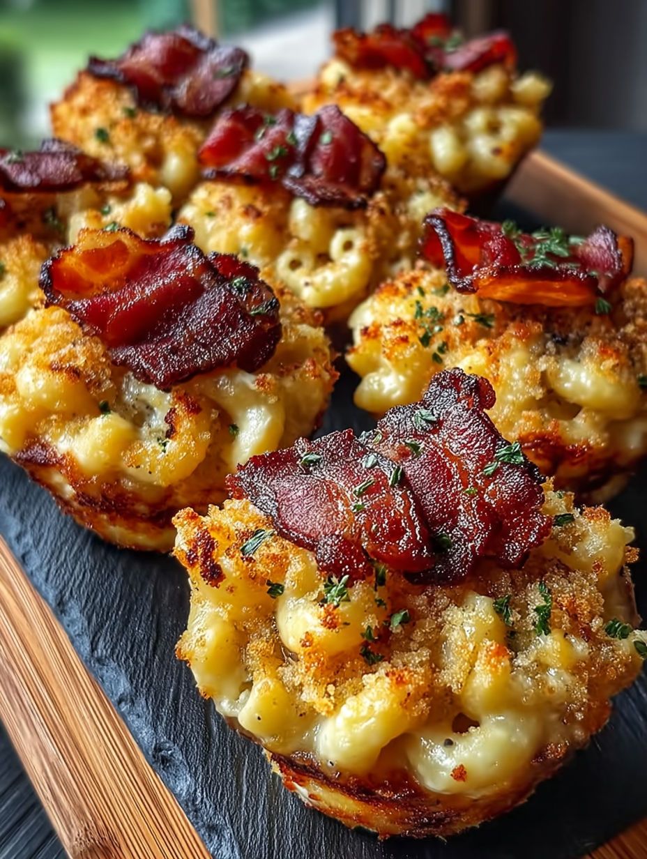 A plate of smoked mac and cheese bacon.