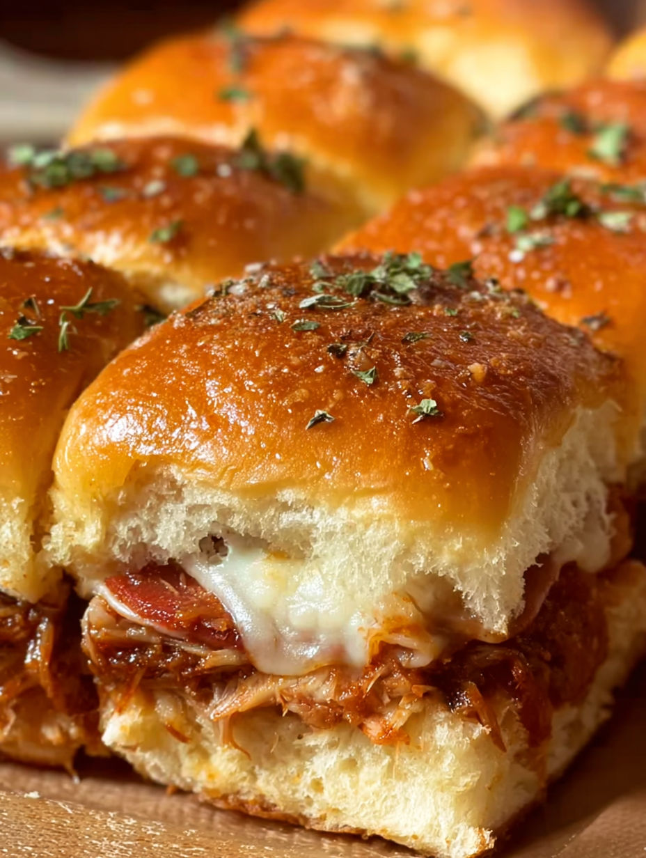 A plate of BBQ Pulled Pork Sliders.