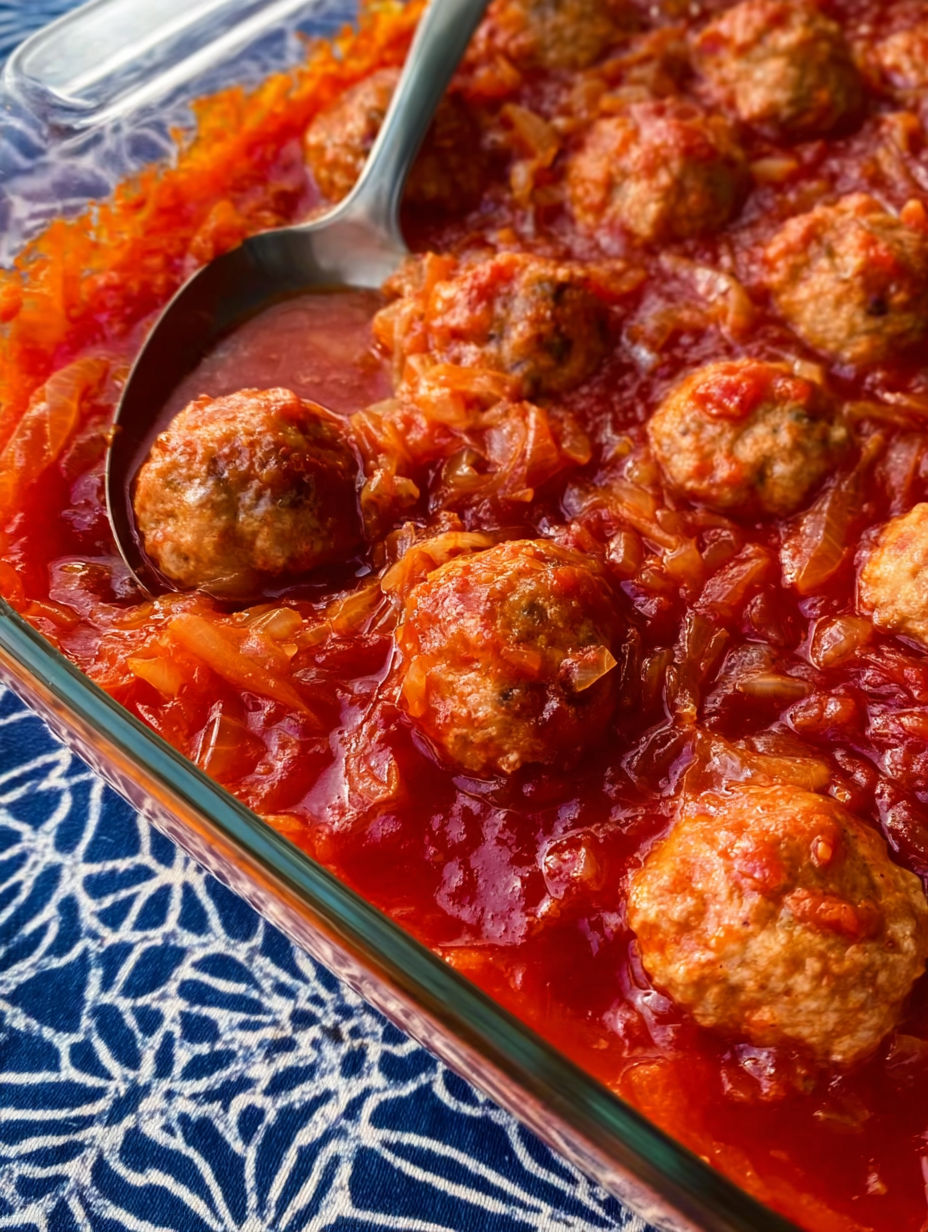 A bowl of meatballs in a red sauce.