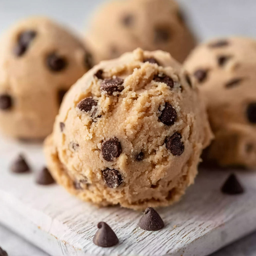 A close up of a chocolate chip cookie.