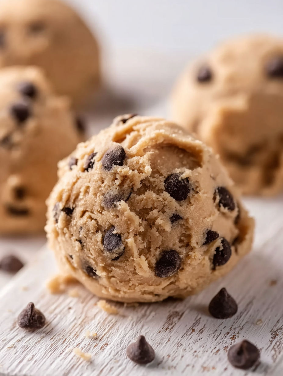 A close up of a chocolate chip cookie.