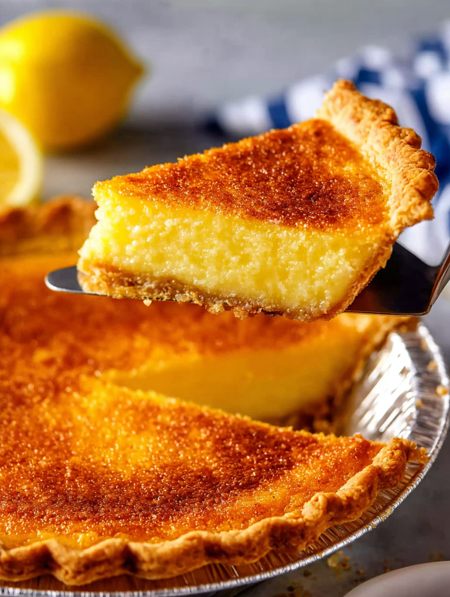 A slice of buttermilk pie.