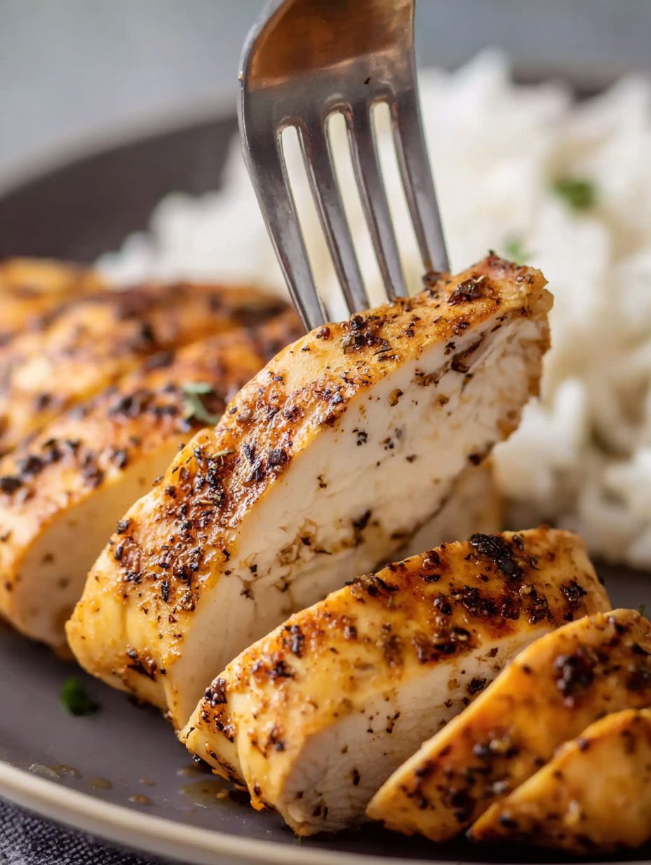 A fork is being used to eat rice.