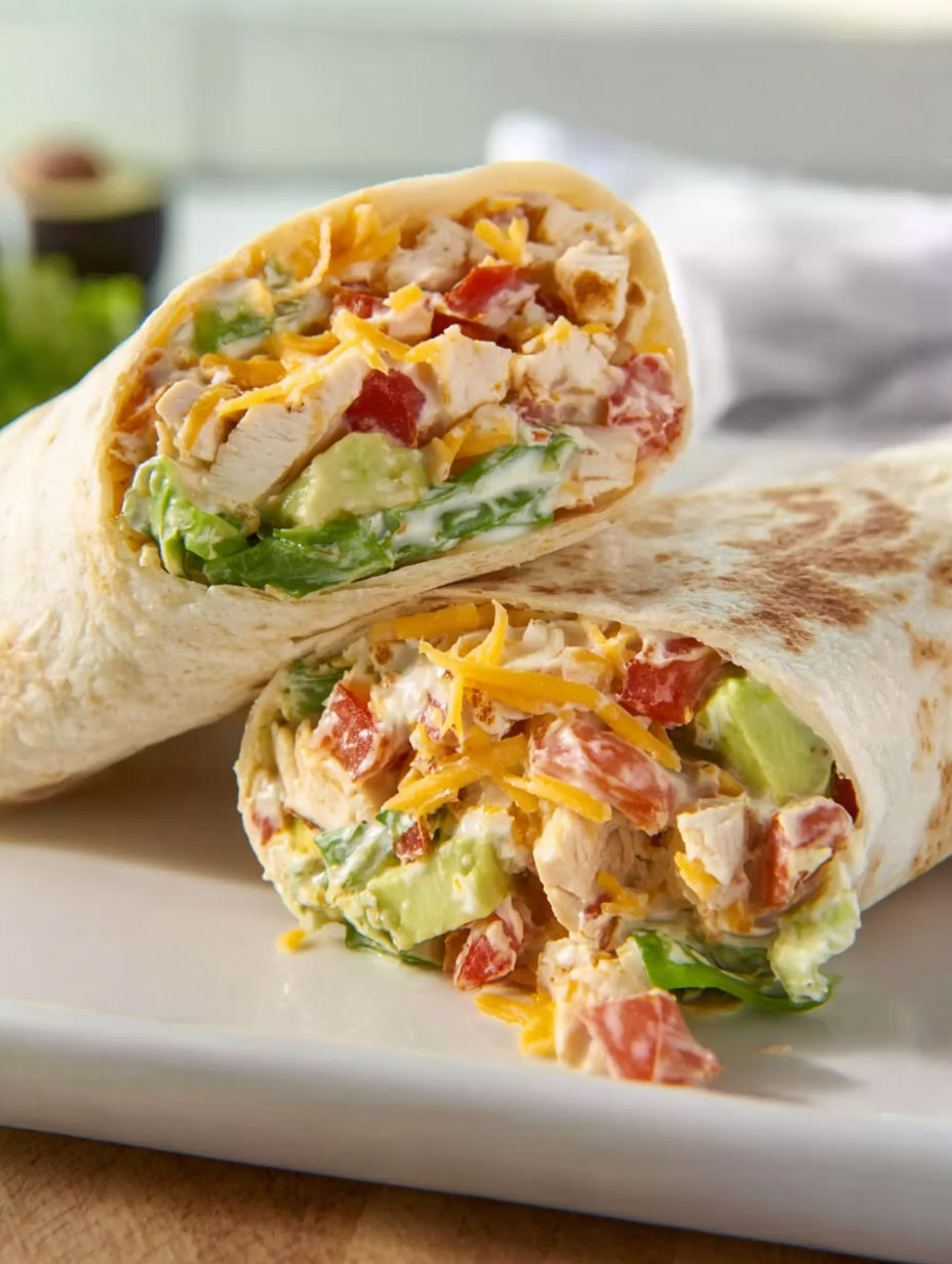A crunchy southwestern chicken wrap.