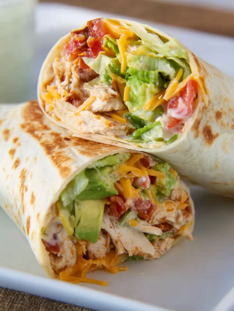 A crunchy southwestern chicken wrap.