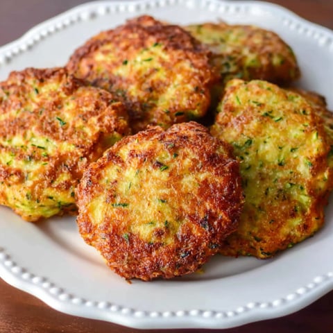A plate of fried zucchini fritters.