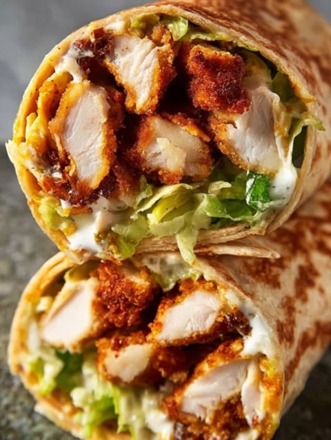 A Crispy Chicken Caesar Wrap.